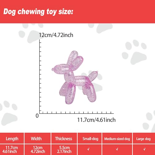 Dog Chew Toys Set – Large & Small Balloon Dog Shape, Durable Plastic Chew Toys for Small, Medium & Large Dogs, Interactive Toys for Boredom Relief & Dental Health (Pink, 2-Pack)