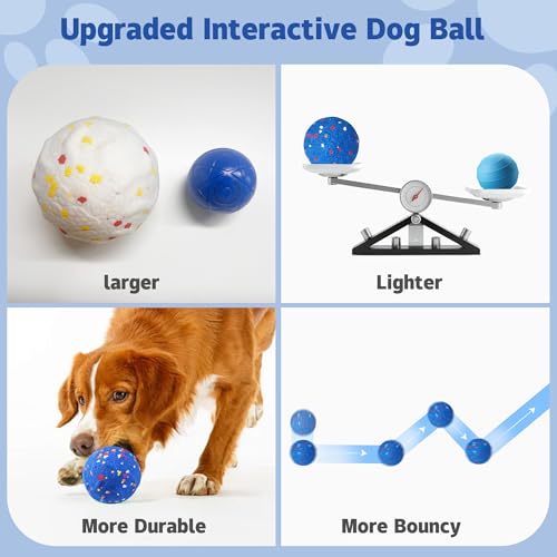 Dog Interactive Toys, Tough Dog Toys Ball, Etpu Material Chew Toy, Durable Chasing Toy, Long Battery Life, Healthy Stress Relief Toy for Medium and Large Dogs (Orange,Large) - color: Orange, size: L 3.4in