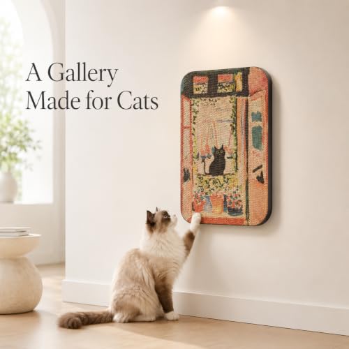 Cat Wall Scratcher, Art Cat Scratching Board for Indoor Cats - color: The Open Window