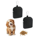 Dog Treat Pouch Hands-Free Pet Bag 3.5x3.4(Black/Black 2Pcs) - color: Black/Black
