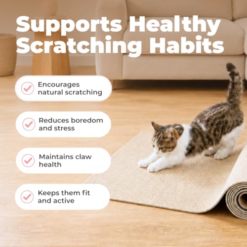 Catify Peel & Stick Cat Scratching Mat - Beige, L:39" - color: Beige Mat - L: 39"