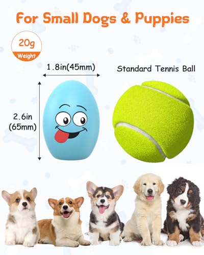 Squeaky Dog Toys, Soft Puppy Egg Balls, Funny Interactive Squeak Pet Chew Toy, [10 Pack] Fetch Play Balls Toy for Puppies Small Medium Breeds, 2.6"*1.8" - style: 10 PACK