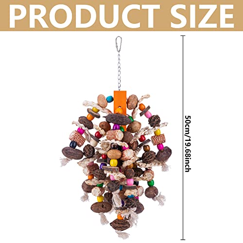 19.6" Large Parrot Bird Chewing Toys-Natural Nuts Corn Parrot Tearing Toy