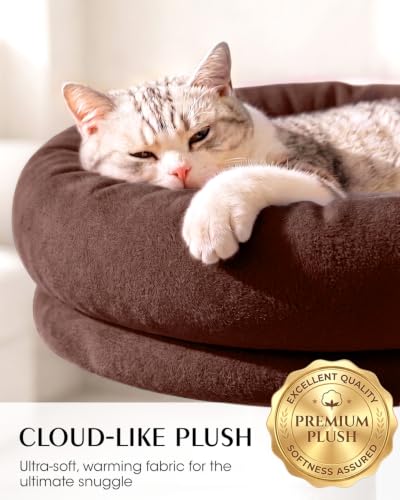 Maine Coon Cat Tree for Large Cats, Purrlato 46" Cat Tower, Stable Base - color: Brown