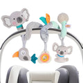 Baby Spiral Car Seat Toy, Stroller Hanging Sensory Toy for Newborn 0-12 Months, Soft Plush with Rattle Crinkle Teether, Koala Bird Activity Toy for Infant Boys Girls