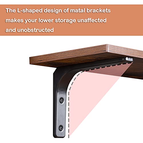 DINZI LVJ Long Wall Shelves, 23.6Inch Wooden Wall Mounted Shelves, Set of 2 - color: Rustic Brown, size: 23.6 Inch