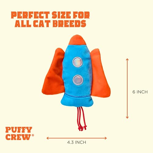 Interactive Catnip Cat Plush Toy, Space Travel Theme, 5‘’, for All Breed Size Cats (Spacecraft) - color: Spacecraft