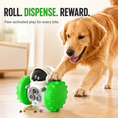 Interactive Dog Treat Dispenser for Slow Feeder (Green) - color: green