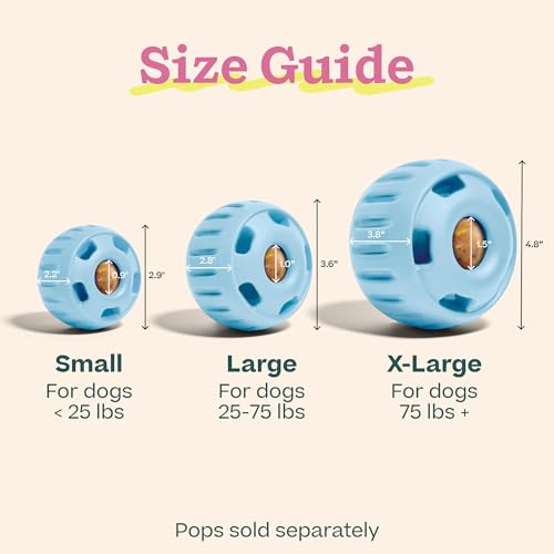 WOOF Pupsicle Interactive Dog Ball Toy for Dogs Small 10-25 lbs - Blue - color: Blue, size: Small