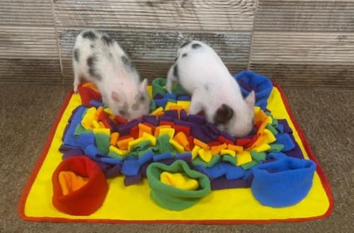 Interactive Dog Snuffle Mat for Mental Stimulation and Enrichment for Dogs, Pigs, Rabbits, and Other Pets (Rainbow) - color: Rainbow