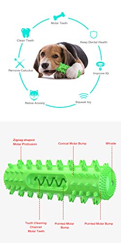 Dog Chew Toys for Aggressive Chewers, Dog Toothbrush Care Cleaning Stick, Puppy Toothing Chew Toy for Small Middle Dog (Green) - color: Green
