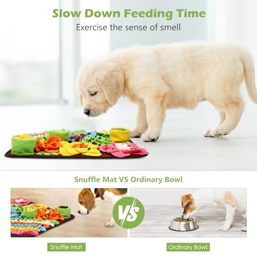 KeeKit Snuffle Mat for Dogs, Non-Slip, Machine Washable, Brown, 15.4x15.4'' - color: Brown
