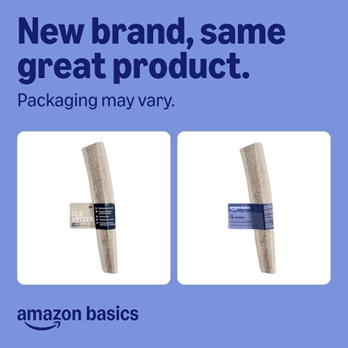 Amazon Basics Split Elk Antler, Naturally Shed, Long Lasting for Aggressive Chewers, Large (Best for Dogs 30-45 lbs) (Previously Wag) - size: Large (Dogs 30-45 lbs.) Pack of 1