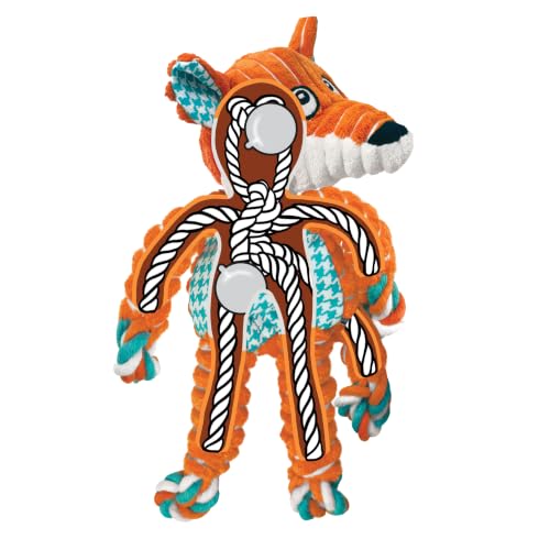 KONG Floppy Knots Rope and Plush Dog Toy, Fox, Medium/Large - color: Fox, size: Medium/Large