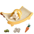 Rabbit Scratcher Mat Natural Sisal Mat Rabbit Chew Toys Bunny Cage Accessories Bunny Beds for Scratch Sleeping Playing, 15.75" x 12.60"