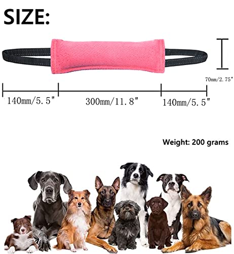 Clysoru tug Toy for Dogs Tug of War Dog Bite with 2 Strong Handles Made Durable Tear Resistant Stitches (Light Pink) - color: light pink