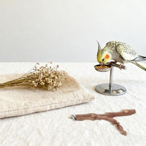 Angoily Bird Perch Set, 5pcs Natural Wood Cage Perches with Rope