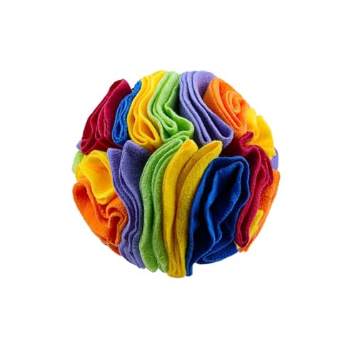 Pet Snuffle Ball for Small Dogs, Washable Reusable Dogs Training Stress Relief Dog Enrichment Toys Treat Tools (Rainbow) - color: Rainbow