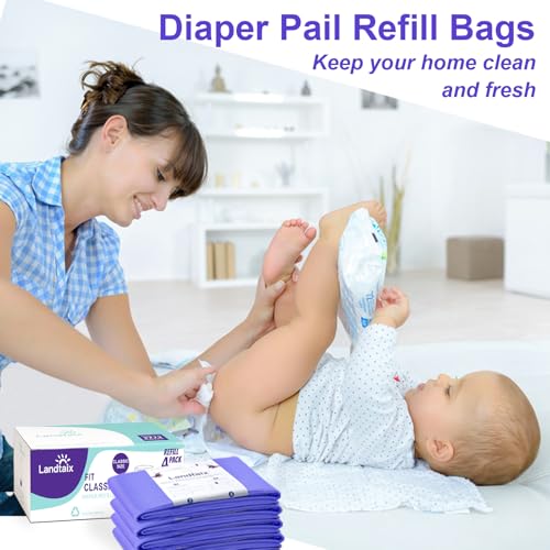 Diaper Pail Refill Bags Fits Dekor Classic 4 Pack for 2772 Diapers - size: 1 Count (Pack of 4)
