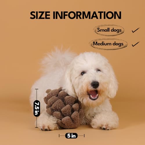 CHEWFFON Interactive Dog Toy, Squeaky Snuffle Game for Boredom - style: Pinecone