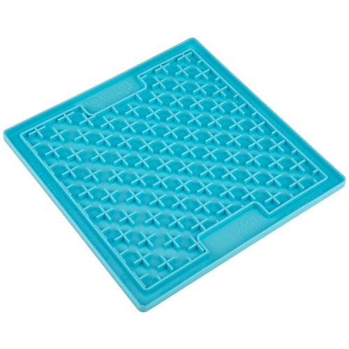 LickiMat Classic Buddy, Cat Slow Feeder Lick Mat, Boredom Anxiety Reducer; Perfect for Food, Treats, Yogurt, or Peanut Butter. Fun Alternative to a Slow Feed Cat Bowl or Dish, Turquoise - color: Turquoise