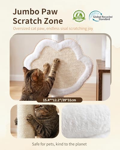 Heybly Cat Tree with Litter Box Enclosure, Modern 64" Hidden Tower HCT105SR - color: Rustic Brown