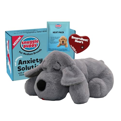 Snuggle Puppy Heartbeat Toy, Calming Comfort, Medium Breeds - Gray - color: Grey