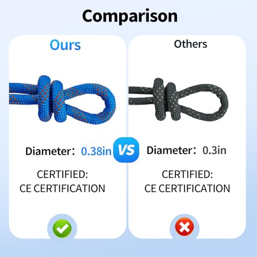 200ft 3/8 Inch Climbing Rope, Heavy Duty Arborist Rope(Blue) - size: 3/8in-200ft-Blue