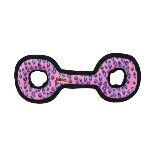 TUFFY® : TugOWar Dog Toy: Ultra Durable Plush Toy with Multiple Layers & Reinforced Seams, Washable and Floats, Original Construction - color: Pink Leopard TugOWar