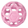 JW Pet HOL-ee Roller Dog Puzzle Ball, Medium 4.5in, Natural Rubber, Pink - color: Pink, size: Medium