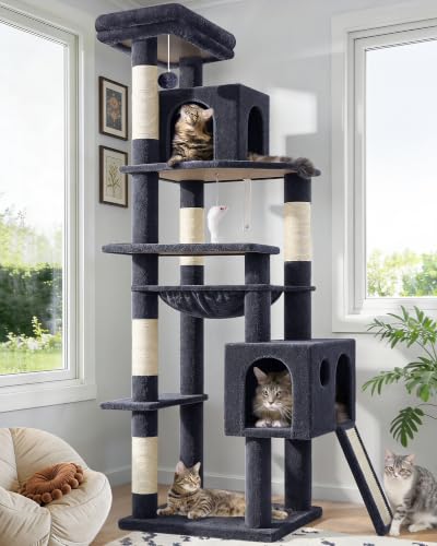 Globlazer F70 Pro Heavy Duty Cat Tree Tower for Indoor Cats Large Adult - color: Dark Grey