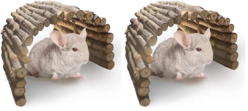 PINVNBY Guinea Pig Wooden Ladder Bridge (20 x 11.8 in) Rabbits Hideout, House, Tunnel, Rodents Chew Toys for Bunny, Chinchillas, Hedgehogs, Ferrets, Rat and Small Animals-Extra Large (Pack of 2) - size: 1 PCS, L ( 20 X 11.8 inches ) (Pack of 2)