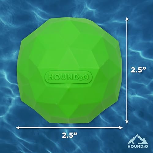 Squeaky Fetch Ball - Floating Outdoor Dog Toy - Green - color: Green