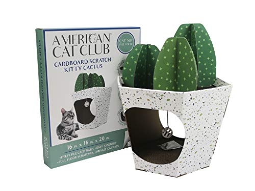 American Cat Club Cat House with Scratcher & Catnip included - Cactus Den - style: Cactus Tree