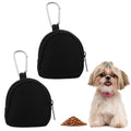 2 PCS Dog Treat Pouches for Pet Training 3in Mini Black Portable Dogs Treats Bag for Travel Outdoor Use Reusable Small Dogs Treats Container