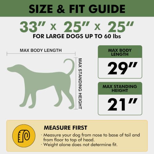 Veraste 33 x 25 x 25 in 4-Door Collapsible Soft-Sided Mesh Dog Crate, Green - color: Green, size: 33.0"L x 25.0"W x 25.0"H