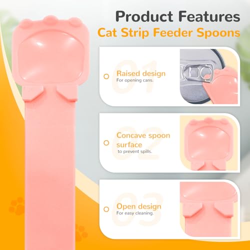BAEJMJK 4pcs Cat Strip Feeder Sliding Pet Cat Treat Spoon Squeeze Lickable Treat Feeding Dispenser for Cats Liquid Snack and Wet Food - color: 4pcs spoons