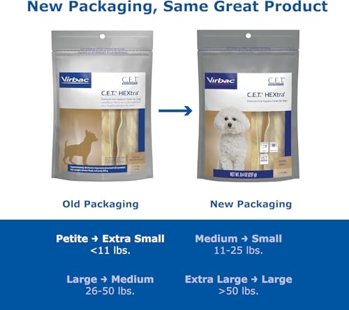 Virbac C.E.T. Hextra Premium Oral Hygiene Chews for Dogs, Extra Small - size: Extra Small Under 11lbs