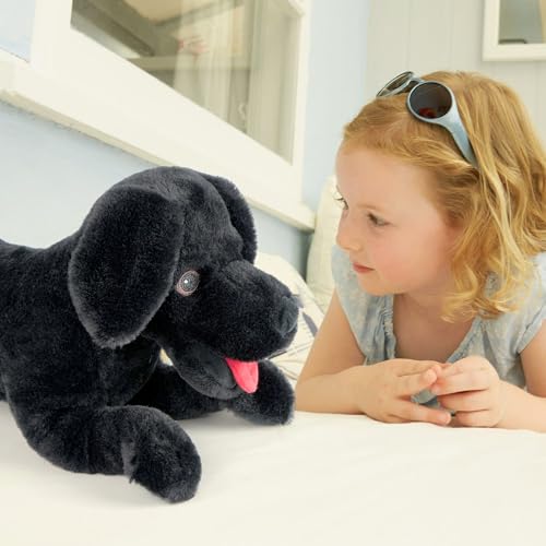 LotFancy Dog Stuffed Animal, 26 inch Black Lab Plush Dog for Kids - color: Black, size: 26 inch