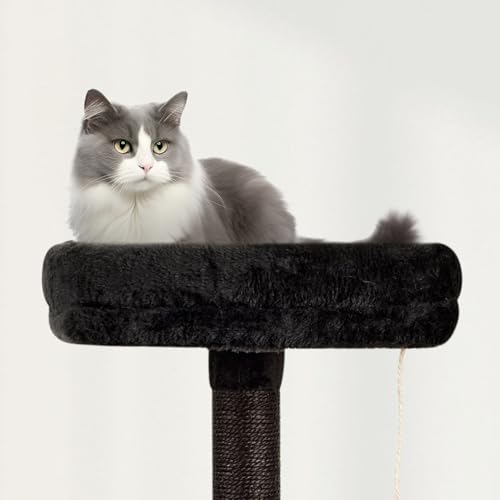 Gothic Cut Cat Tree Cat Tower Condo with Hammock Kittens Scratching Post - color: Redblack