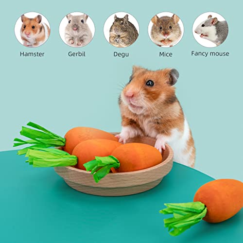 Niteangel Hamster Chew & Decor Toys: Pack of 6 Carrot-Shape & Beech Wood - size: Carrot-Shape