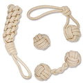 Dog Chew Toys-Puppy Tug Toys-Natural Cotton Rope-Pets Teething Interactive Knots for Small Medium Dog Mutt (Set of 4)