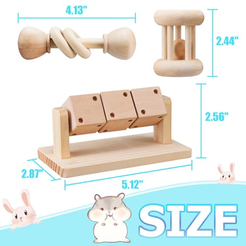 AOWPFVV Wooden Hamster Toys,Safe Rabbit Toys for Guinea Pigs