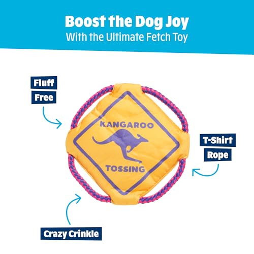 BarkBox Kangaroo Tossing Flying Disc Dog Toy - for Dogs - color: Kangaroo Tossing
