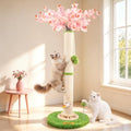 【Material Upgrade】 Famifit 50.4" Flower Cat Scratching Post, Tall Cat Tree - color: White