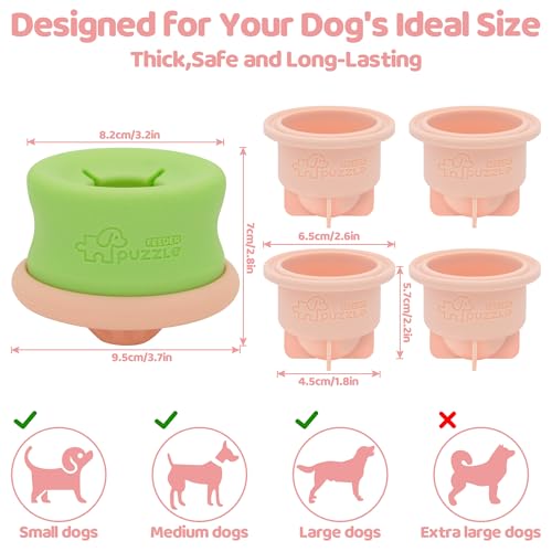 Puzzle Feeder Dog Puzzle Toys, Interactive Enrichment Dog Toys for Mental Stimulation, Slow Feeding, Treat Dispensing, and Freezable Fun to Keep Them Busy,Pink - color: Multicolour, size: Medium