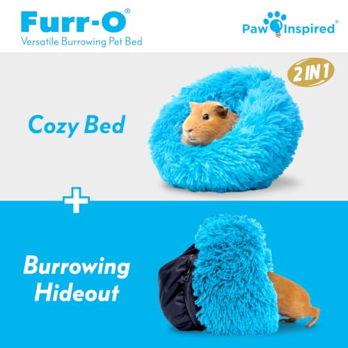 Paw Inspired Furr-O Burrowing Pet Bed Enrichment, Removable Base, Blue - color: Blue