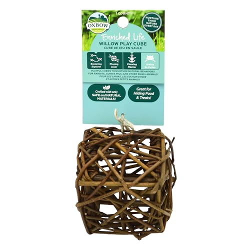 Oxbow Willow Play Cube, Rabbit & Guinea Pig Toy, Bunny Enrichment Chew Toy