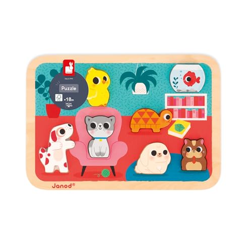 Janod - Chunky Puzzle - Pets - 7 Pieces - style: Pets