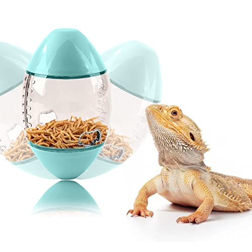 ALI2 Lizard Feeder Toys Bearded Dragon Enrichment Reptile Interactive Rugby Shape Toy for Bearded Dragon, Lizard, Gecko and Small Animals - color: Green